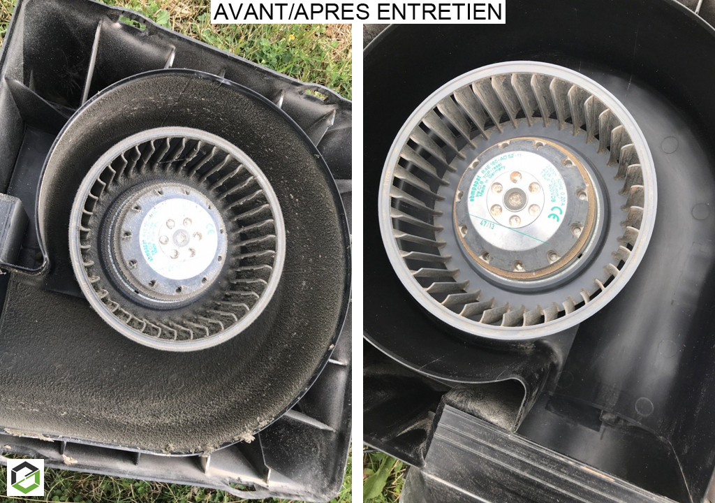 Nettoyage d'une turbine et d'un ventilateur VMC